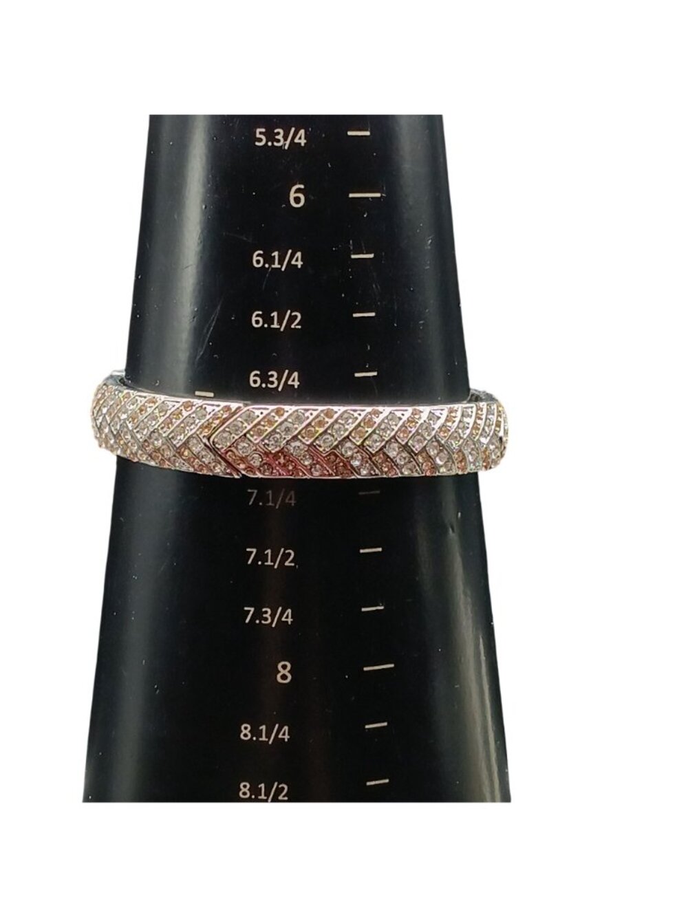 Park Lane Chandler Silver-Tone Crystal Herringbone Bangle Bracelet With Box - Picture 4 of 4